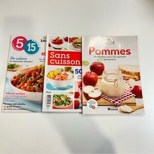 Bundle of 3 French Cookbooks – Quick & Easy Recipes / Lot de 3 livres de cuisine